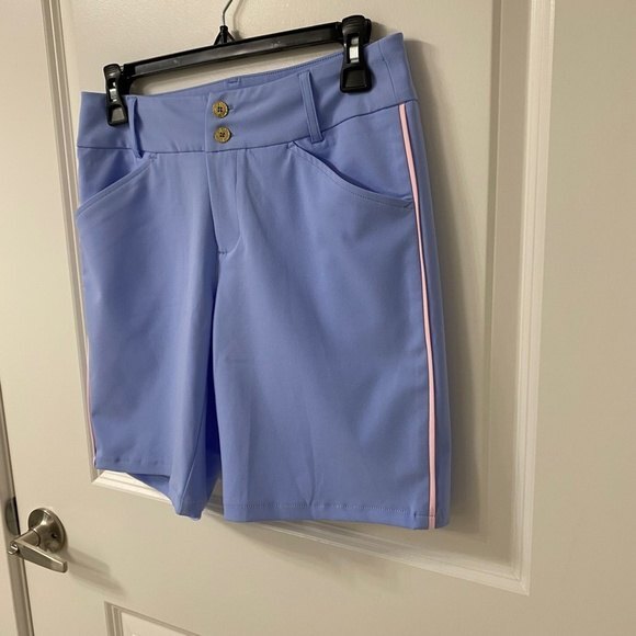 Lilly Pulitzer LUXLETIC Fairway Performance Shorts. Blue Peri. Size 6. - Picture 4 of 10